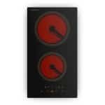 Klarstein Victoria keramische kookplaat - 30 cm retro elektrische kookplaat met 2 zones, 3000 W, touchbediening, timer, kinderslot en restwarmte-indicator, keramisch glazen oppervlak, compacte kookplaat voor in de keuken