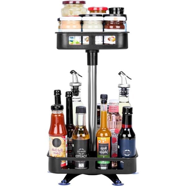 Kruidenrek Draaibaar - Kruidencarrousel Roterend - Lazy Susan Organizer voor Kruidenpotjes en Specerijen - Metaal - Keuken Accessoires - Opbergrek voor Kruiden - Handig en Duurzaam - Mooi Design