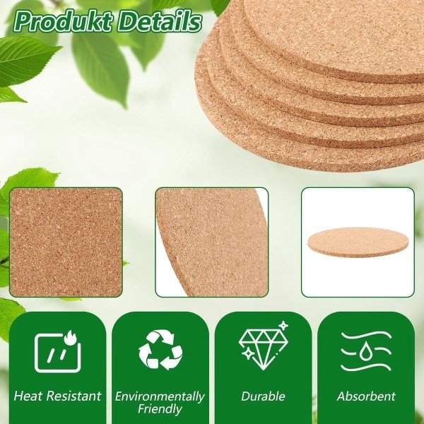 Kurk Onderzetters - Set van 50 stuks - Ronde Onderzetters - Ø 10 cm - Dikte 0,3 cm - Huis, Keuken, Accessoires.