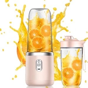 Mobiele mixer smoothie maker - staande mixer - draagbare mini-mixer met 6 roestvrijstalen messen - oplaadbaar - USB-elektrische mixer voor reizen - keuken en kantoor - thuis en camping