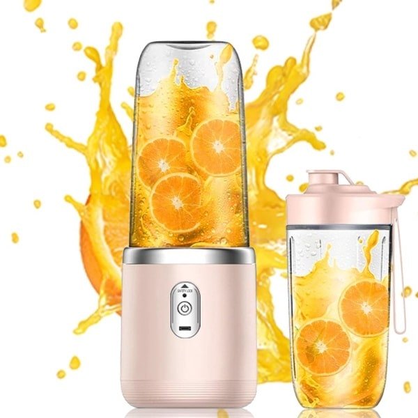 Mobiele mixer smoothie maker - staande mixer - draagbare mini-mixer met 6 roestvrijstalen messen - oplaadbaar - USB-elektrische mixer voor reizen - keuken en kantoor - thuis en camping