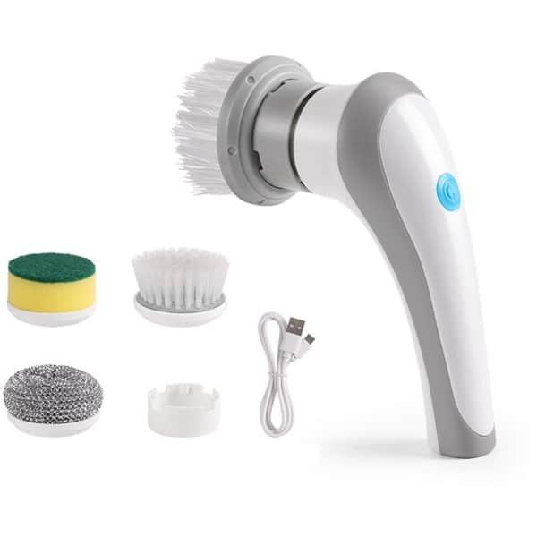 NAXSIR Elektrische schoonmaakborstel voor keuken - Multifunctioneel met 3 opzetborstels - Verwijder vet, vuil & schimmel