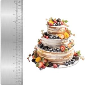 Nordivar - Metalen Cake Schraper 30cm met Schaal Roestvrij staal Bakken Decoreren Kam - Thuis Keuken Accessoire