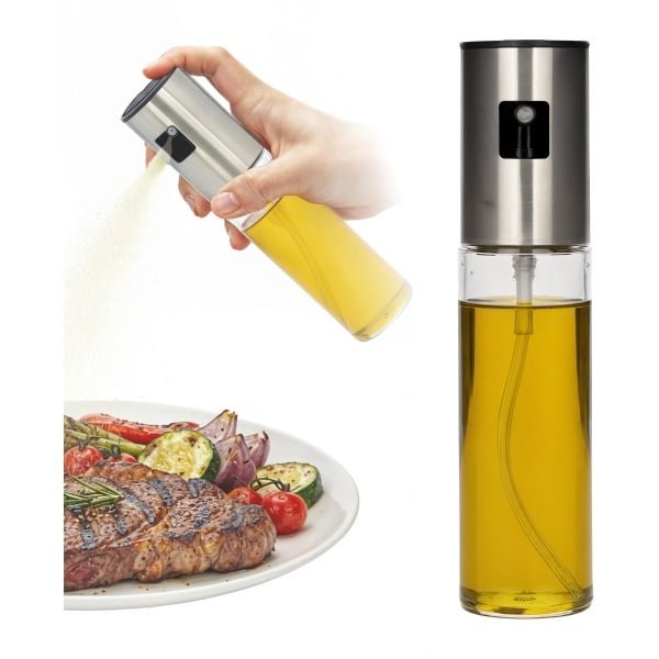 Olijfolie Sprayer - Veelzijdig Gebruik - Azijn Spuitfles - Keuken Accessoires - Olijfolie Fles - Cooking Spray Bottle - Keukengerei - 100 ml - 4.3 x 4.3 x 18 cm - Löwenthal