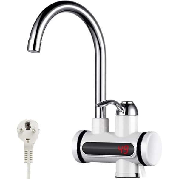 Onmiddellijke warme waterkraan 220 V 3000 W - elektrische onmiddellijke waterverwarmer - met LED-digitaaldisplay - voor keuken, badkamer - roestvrij staal