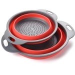 Opvouwbaar Siliconen Vergiet Set van 2 - Ruimtebesparende Keuken Accessoires voor Eenvoudig Aftappen van Voedsel