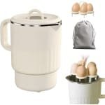 Opvouwbare elektrische waterkoker, 1000 ml, 600 W, opvouwbaar kampeerfornuis met eierhouder, geïsoleerde reiswaterkoker, opvouwbaar voor keuken, reizen, kamperen