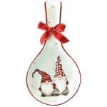 PULUZ 1 Stuks Kerst Lepelrek Keramische Lepelhouder Wit Rood Sinterklaas Design - Keuken Accessoire en Feestelijke Decoratie