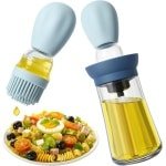 PULUZ 2-in-1 Olie Dispenser Fles Met Siliconen Borstel - 250ml Keuken Olieborstel - Bakken En BBQ Accessoires - Zwart & Transparant