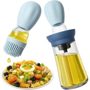 PULUZ 2-in-1 Olie Dispenser Fles Met Siliconen Borstel - 250ml Keuken Olieborstel - Bakken En BBQ Accessoires - Zwart & Transparant