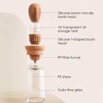 PULUZ 2-in-1 Siliconen Olieborstel Fles - 250ml Keuken Olie Dispenser - Dik Glas Met Hittebestendige Borstel - Rood - Gezond Koken En BBQ Accessoires