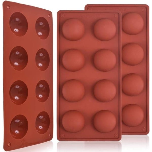 Premium - Siliconen mal voor 8 halve bollen - Set van 3 - Chocoladebom, cakes, gelei - Pudding, mousse - Keuken accessoires