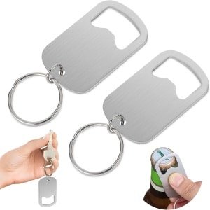 Premium Sleutelhangers Flesopener van Roestvrij Staal - Bier, Blikjes, Keuken Accessoire - Bar en Restaurant Benodigdheden