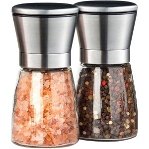 Premium Zout en Peper Molens Set van Glas - 2 Pack met Verstelbare Grofheid - Keuken Accessoires - Kookgerei - Kruiden Malers
