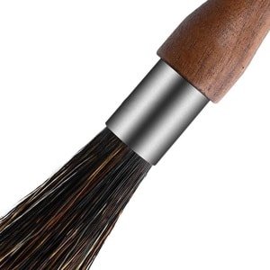 Premium espressomachine reinigingsborstel met natuurlijke everzwijnharen en walnoothouten handvat voor thuis, keuken, café - Koffiemachine reiniging - Barista accessoire