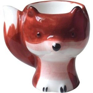 Provento - Keramische Eierdopjes met Cartoon Ontwerp - Eierhouder voor Gekookte Eieren - Keuken Ontbijt Accessoire met Rode Vos Print