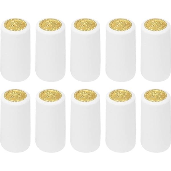 Provento - Warmtekrimpcapsules, pvc voor wijnflessen, krimpcapsules in druivenvorm, wijnkelder en keuken accessoires, wit, 30 x 60 mm, 100 stuks.