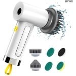 RFWR® Draadloze Elektrische Reinigingsborstel met 5 Borstelkoppen - Ideaal voor Diepe Reiniging van Tegels, Keuken en Meer