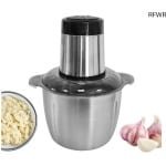 RFWR® Elektrische Vleesmolen en Groentehakker - 2 Liter Compacte Roestvrijstalen Hakmolen voor Keuken