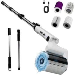 Roterende Elektrische Reinigingsborstel voor Badkamer, Keuken en Toilet met 4 Verstelbare Borstelkoppen