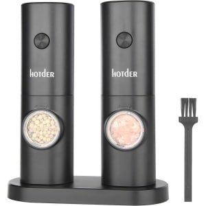 Set van 2 elektrische zout- en pepermolens met LED-licht en instelbare grofheid voor keuken en BBQ