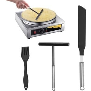 Set van 3 pannenkoekenverdelers en spatels van roestvrij staal - T-vormig - Bakgereedschap voor thuis keuken - Accessoires voor bakken en koken
