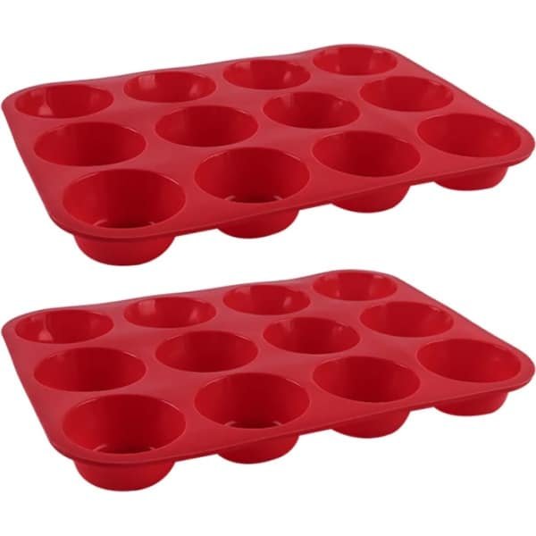 Siliconen Bakvorm Set - 2-Delig - Muffinvorm - 12 Muffins Per Vorm - Cakevorm - Bakvormen - Muffinbakvorm - Keuken Accessoires - 2 Stuks