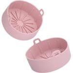 Siliconen Pan, Herbruikbare Siliconen Pan Airfryer Vervanging Siliconen Pan Keuken Elektrische Friteuse Mandbak Bakaccessoire -20°C-220°C(16CM een roze)
