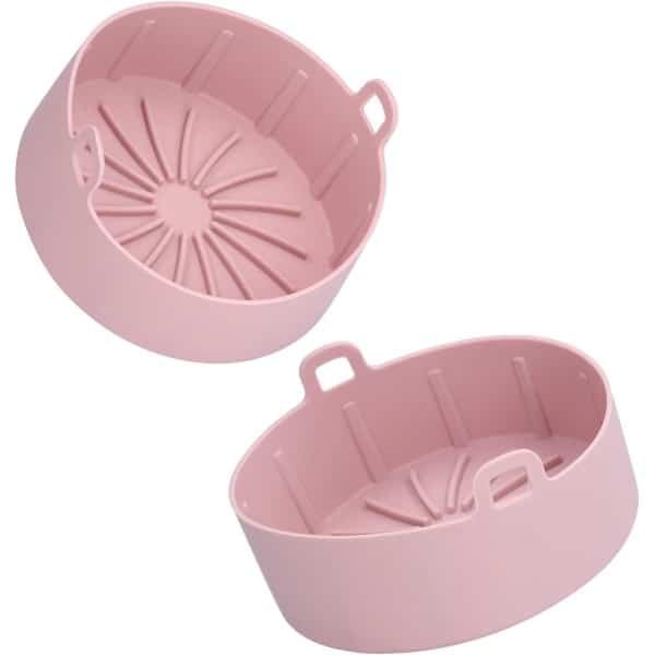 Siliconen Pan, Herbruikbare Siliconen Pan Airfryer Vervanging Siliconen Pan Keuken Elektrische Friteuse Mandbak Bakaccessoire -20°C-220°C(16CM een roze)