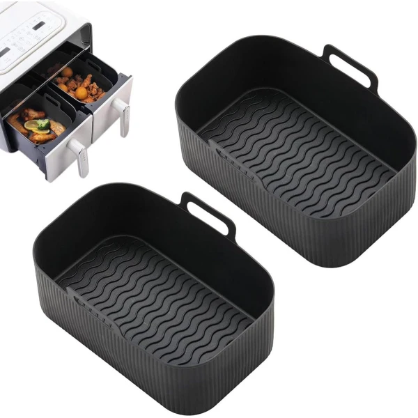 Siliconen luchtfriteuse - Set van 2 stuks - Herbruikbaar - Voor oven en magnetron - Thuis keuken accessoires