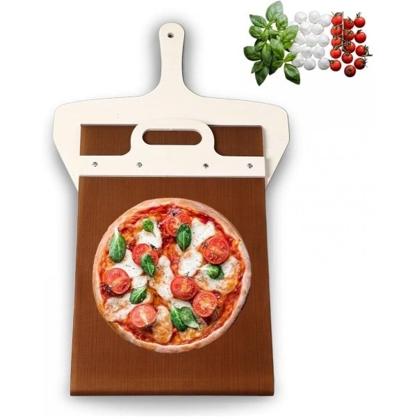 Sliding Pizza Shovel - 12 Wooden Pizza Shovel Met Handvat - Non-Adhesieve Keuken Essentiële Bakgereedschappen Accessoires Voor Pizza Brood Taart