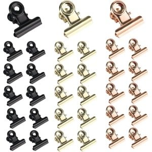 Small Bulldog Paper Clips - 90 Stuks - Gouden Kantoorclips - Multifunctionele Clips voor Foto's en Keuken Accessoires
