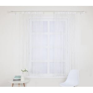 Stijlvol eenvoudige coderingshanger kralen deur gordijn, gordijnen, keuken woonkamer slaapkamer huis kwasten scheidingsgordijn, 2m*1m, enkele deur gordijn (zonder accessoires), wit