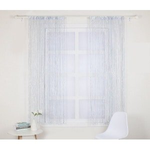 Stijlvol eenvoudige coderingshanger kralen deur gordijn, gordijnen, keuken woonkamer slaapkamer huis kwasten scheidingsgordijn 2m*1m, enkele deur gordijn (zonder accessoires), zilvergrijs