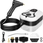 Stoomreiniger - stoomdruk: 3,5 bar, opwarmtijd: 15 s, vermogen: 2500 W, tank: 1,2 l, hogedrukstoomreiniger met 9 accessoires voor keuken, auto, thuis, kantoor, digitaal touchscreen