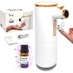 Tesley Automatische Zeepdispenser - Elektrische zeeppompje met sensor - Oplaadbaar (USB-C) zeeppomp - Handsfree no touch zeep pomp - Foam handzeep pompje - Infrarood Sensor - 300ml - Douche - Keuken - Met Etherische Olie vour aroma diffusie