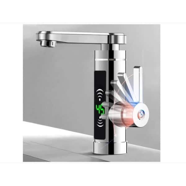 WNHB® Elektrische-kraan-keuken-warmwaterkraan-met-led-temperatuurweergave-3000W-snel-warm-water-zilver