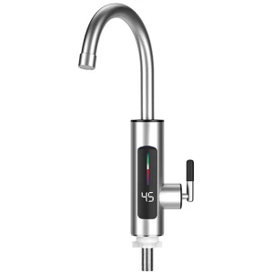 Warmte- en koudwaterkraan, roestvrijstalen elektrische kraan, led-temperatuurweergave, keukenkraan, waterkraan voor de keuken met doorstroomboiler, 360 graden draaibare kraanopzetstuk
