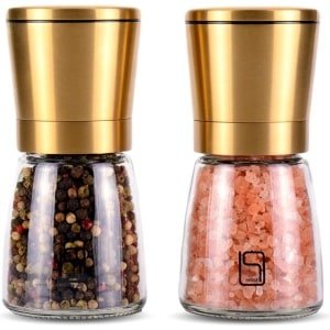 Zout- en Pepermolen Set Goud - Verstelbaar Keramische Molen Gouden RVS Zoutmolen en Pepermolen - Premium Kwaliteit - Keuken Accessoires