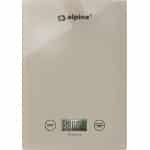 alpina Keukenweegschaal Digitaal - Weegschaal Keuken in gr, lb, oz en ml - Precisie Weegschaal met Tarra Functie - Keuken Accessoires - 22 x 15,5 cm - Beige
