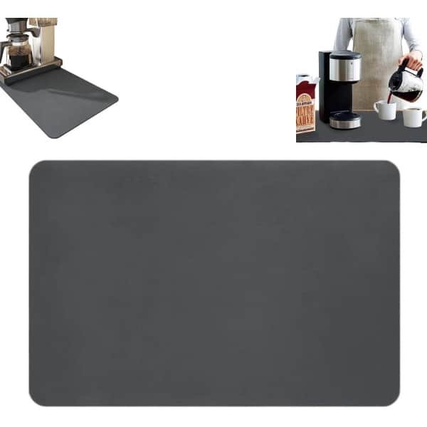 1 stuk - Koffiemachine Droogmat - Effen Diatom Mud Koffiemachine Mat - 30*40cm - 2,5mm - Koffie absorberende afdruipmat - Donkergrijs - keuken en thee accessoires