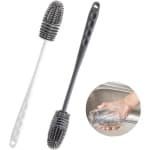 2 Pcs Flessenborstel - Siliconen Flessenborstel - Glas Fles Cleaner met Siliconen Tip - Lange Flessen Cleaner voor Smalle Glazen Flessen en Drinkflessen - Keuken Accessoires