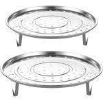 2 Stuks Stoomrek Steamer Insert Set, Ronde Stoomschalen met Verwijderbare Poten, Stomende Mand en Multi-Cooker Stoomboot Mand voor Thuis Keuken Koken Stoomkoker Accessoires