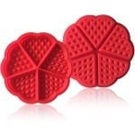 2pcs Silicone Waffle Moulds - Non-stick Mini Heart Muffin Mould - Baking Tools - Waffle Muffin Cake Moulds - 5 Cavity Pancake Muffin Mould - Waffle Mold Bakeware - Keuken Accessoires - Bakgerei