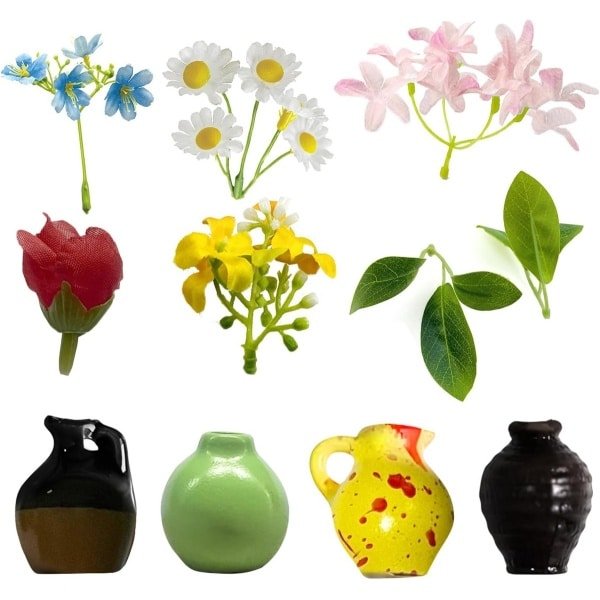 4 Pcs Mini Vaasje Magneten voor Koelkast - Grappige Magnetische Bloemenvazen - 3D Plant Magneten voor Keuken Accessoires - Kantoor Decoratie