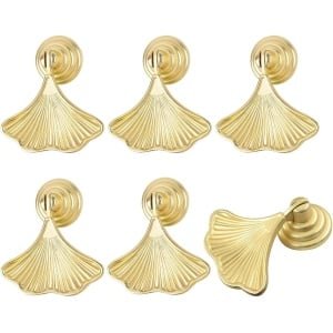 6 Pieces Keuken Kast Handgrepen - Gouden Messing Deurhandvatten Keuken Accessoires