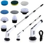 Aafinity Elektrische schoonmaakborstel - Schoonmaakborstel - Schrobborstel - 2000 Mah - Voor woonkamer, badkamer en keuken - 9 in 1