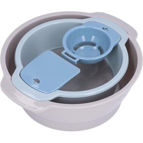 All4You - Set van 4 Stapelbare Fijne Mesh Zeven voor Tuinieren en Keuken - Meel Zeef - Stuifmeel Zeef Kit met Trim Lade - Bakken Accessoires - Cake en Brood Zeven