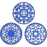 Allecta - 3-delige Set Siliconen Multifunctionele Onderzetter - Antislip - Vaatwasmachinebestendig - Hittebestendig - Roze Rood - Keuken Accessoires - Tafelbescherming.