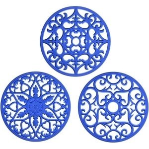 Allecta - 3-delige Set Siliconen Multifunctionele Onderzetter - Antislip - Vaatwasmachinebestendig - Hittebestendig - Roze Rood - Keuken Accessoires - Tafelbescherming.